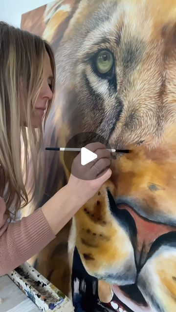 Julie Rhodes on Instagram: "A little Timelapse of ‘painting the lions nose’ 🦁 (acrylic on canvas)

For more info on any of my paintings please visit the website or send me a message www.julierhodes.com 

#arttimelapse #paintingtimelapse #malelion #artinprogress #startinganewpainting #newart #artstudio #artacrylic #wildlifeart #animalpainting #arttechniques" Male Lion, Send Me A Message, Fine Art Drawing, Wildlife Art, Rhodes, Art Techniques, Animal Paintings, Send Me, Acrylic On Canvas