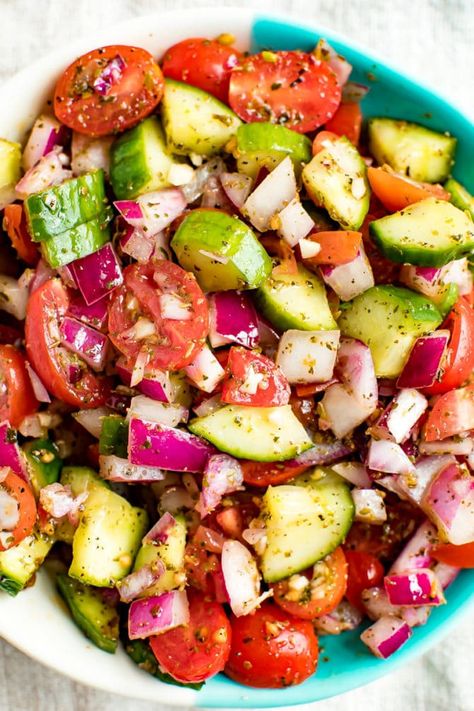 Cucumber Tomato Red Onion Avocado Salad, Cucumber Tomato Salad Rice Vinegar, Cumcuber Tomato Onion Salad, Cucumber Tomato And Onion Salad, Cucumber And Tomato Salad, Salad For Summer, Tomato And Onion Salad, Cucumber And Tomato, Marinated Cucumbers