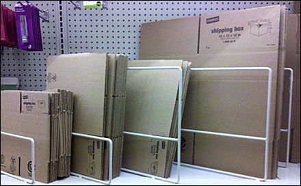 Shipping Box Organization, Shipping Box Storage Ideas, Shipping Supply Organization, How To Organize Shipping Supplies, Storing Cardboard Boxes, Shipping Box Storage, Shipping Station Ideas, Small Warehouse Design, Warehouse Design Storage