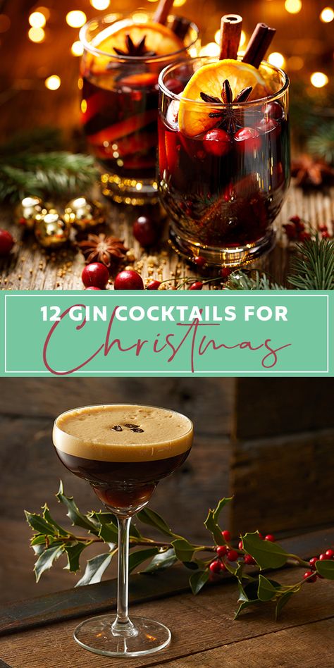 Best Gin Cocktails Recipe, Christmas Gin Drinks Cocktail Recipes, Christmas Cocktail With Gin, Festive Gin Cocktails, Gin Cocktails Winter, Gin Cocktails Christmas, Christmas Gin Cocktails Recipes, Gin Christmas Drinks, Christmas Gin Drinks