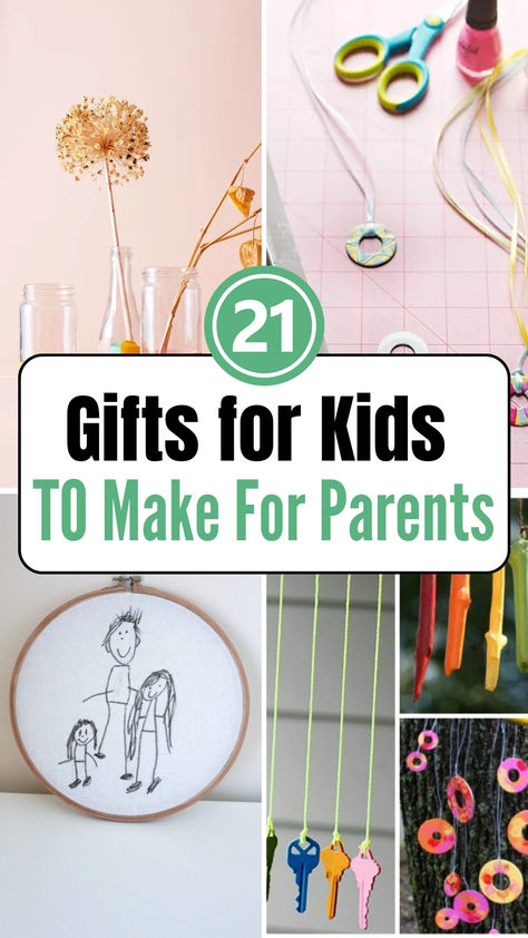 Looking for heartfelt gift ideas? Check out 21 easy gifts kids can make for parents! These creative and thoughtful presents are perfect for birthdays, holidays, or just to show some love. Simple to make and full of meaning—parents will cherish them forever! Family Day Gift Ideas, Parent Gift Ideas From Kids, Gifts For Children To Make For Parents, Sentimental Crafts For Kids, Diy Dad Birthday Gifts From Kids, Cricut Gifts For Parents, Homemade Gift From Kids, Crafts For Kids To Make For Parents, Homemade Gifts For Parents From Kids