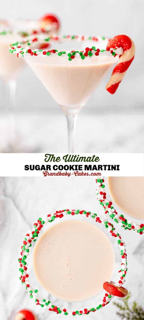 Sugar Cookie Martini, Cookie Martini, Christmas Beverages, Christmas Cocktails Easy, Xmas Drinks, Christmas Drinks Alcohol Recipes, Christmas Drinks Recipes, Christmas Drinks Alcohol, White Chocolate Liqueur