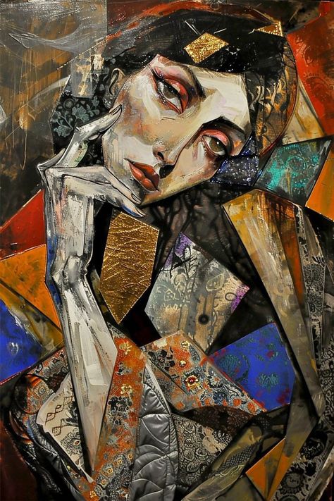 How To Paint Like Picasso, Picasso Cubist Portraits, Picasso Cubism Portraits, Cubism Art Picasso, Abstract Female Painting, Cubism Portrait, Jean Metzinger, Picasso Faces, Albert Gleizes