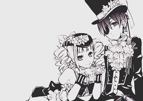 Ciel & Lizzy Ciel X Lizzy, Ciel And Lizzy, Black Butler Meme, Elizabeth Midford, Candy King, Book Of Circus, Yana Toboso, Black Butler Manga, Black Butler Characters