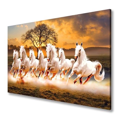 7 Horses Running Painting Vastu, 7 Horses Running Painting, Running Horse Wallpaper For Phone, Running Horses Painting, Seven Running Horses, 7 Horses Running Painting Vastu Wallpaper, Office Vastu, Running Painting, Seven Horses Painting