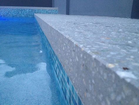 Concrete Pool Surround, Honed Concrete, Cement Pools, Pool Surround, Pool Paving, Hamptons Style Home, Concrete Flooring, Pool Renovation, Concrete Houses