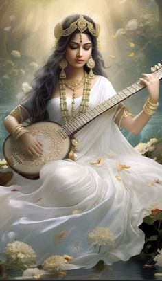 Saraswati Wallpaper, Lord Saraswati, Saraswati Picture, Saraswati Mata, Saraswati Photo, Devi Images Hd, Saraswati Devi, Saraswati Goddess, Perhiasan India