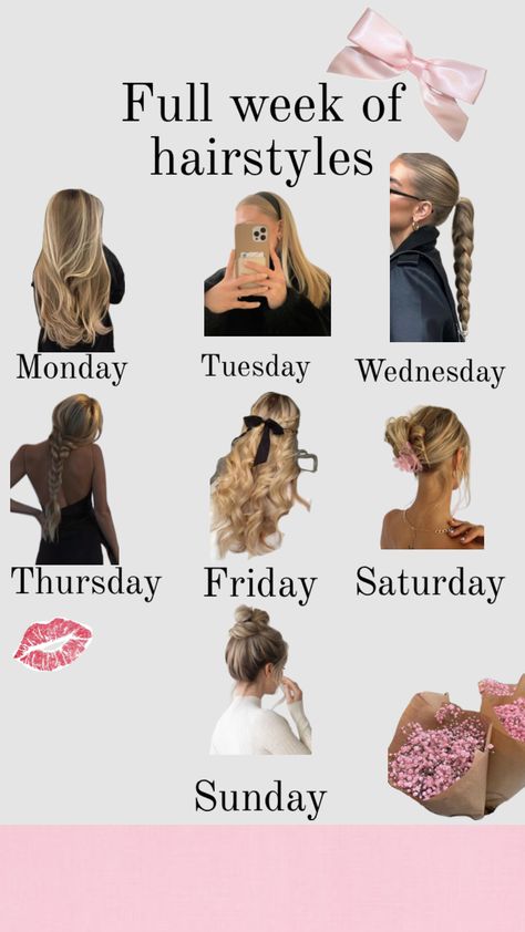 #hairstyle #hairinspo #haircut 🍸✨💋 Week Of Hairstyles, Preppy Hairstyles, Hairstyle Examples, Cute Hairstyles For School, Hair Inspiration Long, Cute Simple Hairstyles, Types Of Hair, Hair Tips Video, Peinados Fáciles Para Cabello Corto