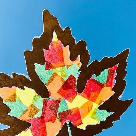 Charlotte on Instagram: "🍁 MAPLE LEAVES 🍁 I’m still not up to original crafts and new art… so whilst I sit on the sofa and recover, here’s a throwback! We made these maple leaf suncatchers 2 years ago! I loved this one then, and I still love it now. The idea is simple; cut out your leaf shape and stick to sticky back plastic, and then decorate. We used tissue paper here for ease. Happy Friday! It’s finally half term for my boys so hopefully plenty of crafts next week!! 🍁🍁🍁🍁🍁🍁🍁🍁🍁🍁🍁🍁🍁🍁🍁🍁🍁 . # Maple Leaf Craft, Tissue Paper Leaves, Leaf Suncatchers, Sticky Back Plastic, Paper Leaves, Leaf Crafts, Autumn Crafts, Maple Leaves, My Boys