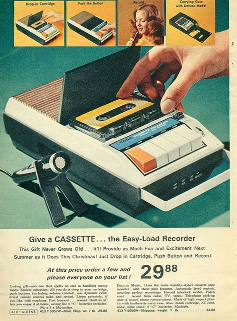 Do you remember waiting by the radio with your cassette recorder, ready to record your favorite song?  (Pictured:  1972 cassette recorder ad) Cassette Audio, Rare Historical Photos, Tape Recorder, Vintage Memory, Old Ads, The Good Old Days, Cassette Tapes, Easy Baking, Historical Photos