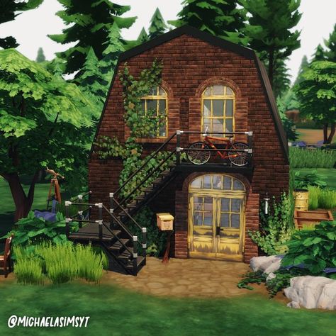 Weird Sims 4 Builds, Sims 4 Artist House, Ts4 Werewolf Cc, Sims 4 Spellcaster House, Sims4 Builds, Werewolf Games, Sims 4 Cottage, Factory House, Sims Inspiration