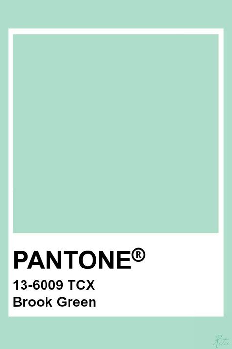 Mint Green Pantone, Light Green Pantone, Mint Pantone, Green Pantone, Pantone Tcx, Pantone Green, Pantone Colours, Brook Green, Pantone Swatches