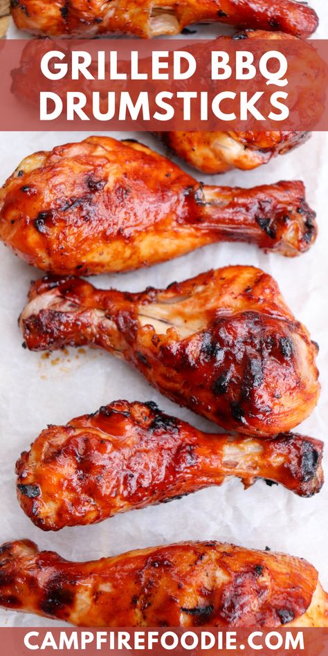 Grilled BBQ Drumsticks Drumsticks On The Grill, Chicken Legs On The Grill, Bbq Drumsticks Grilled, Bbq Drumsticks, Grilled Chicken Drumstick Recipes, Baked Drumsticks Oven Bbq, Bbq Chicken Drumsticks Grilled, Chicken Drum Sticks On The Grill, Oven Baked Bbq Chicken Drumsticks