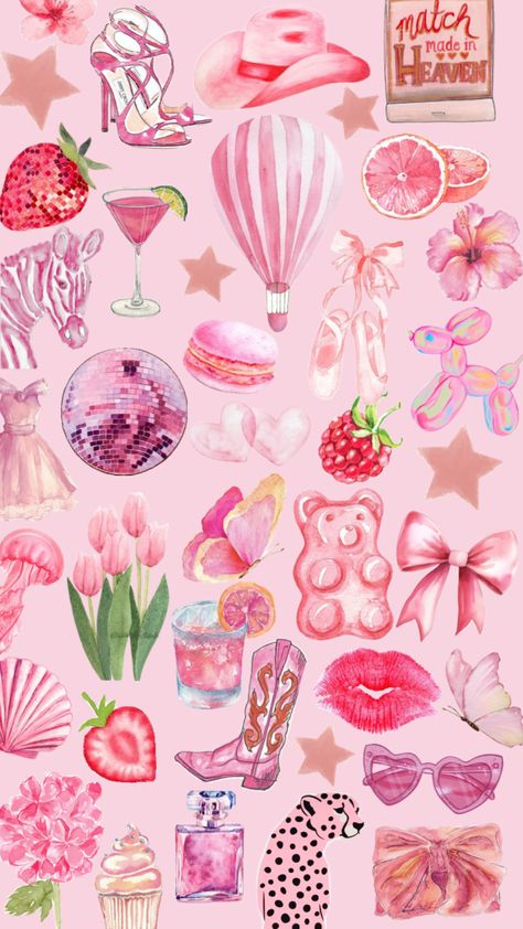 pink watercolor collage #pinkaesthetic #pinkwallpaper #vibes #beauty #fashion Mexican Aesthetic, Ipad Lockscreen, Watercolor Collage, Bow Wallpaper, Really Cute Nails, Nail Art Videos, Preppy Wallpaper, Pink Wallpaper Iphone, Cute Backgrounds