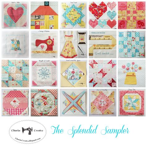 Charise Creates: Splendid Notions 50 block celebration! Sampler Quilt Blocks, Leaves Quilt, Vintage Samplers, Quilting Quotes, Quilt Blocks Easy, Quilt Block Ideas, Quilt Tips, Amish Quilts, Sampler Quilts