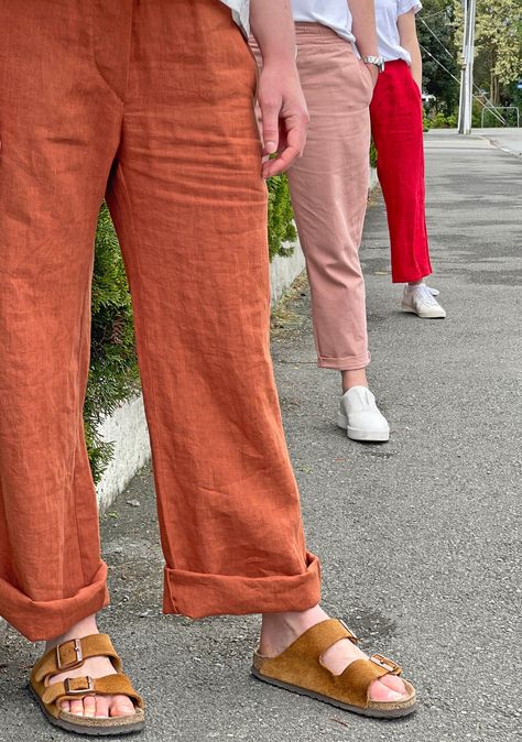 Sewing Review - The Tula Pants by Papercut Patterns – Miss Maude Patterns For Linen Pants, Sewing Pattern Pants Women, Linen Pant Sewing Pattern, Sewing Wardrobe, Diy Drawstring Pants, Sew Pants Pattern, Sewing Linen Pants, Linen Pant Pattern, Free Trouser Patterns For Women