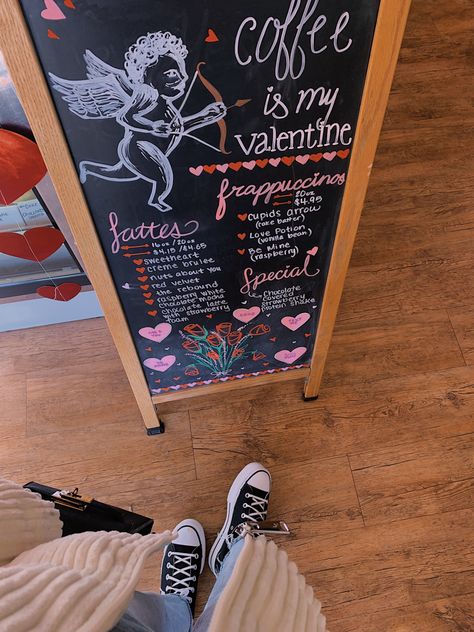 Coffee Shop Valentine Ideas, Cafe Valentines Day Decor, Converse Valentines, Bakery Store, Coffee Truck, Valentine Cupid, Bakery Ideas, Coffee Shop Aesthetic, Small Business Planner