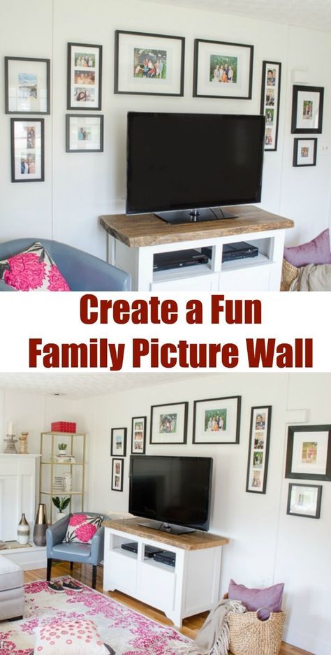 Picture Wall Gallery, Wall Montage, Montage Ideas, Family Picture Wall, Picture Walls, Fun Family Pictures, Ideas Cuarto, Wall Galleries, Family Pictures On Wall