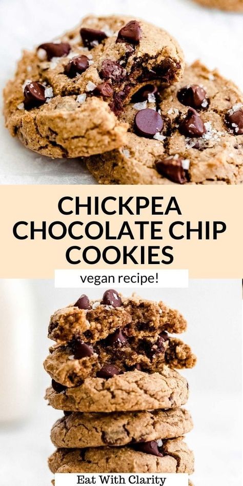 Chickpea Chocolate Chip Cookies, Chickpea Chocolate, Protein Chocolate Chip Cookies, Fasting Food, Chickpea Cookies, Gf Baking, Vegan Chocolate Chip Cookies, Healthy Chocolate Chip, Cookies Vegan