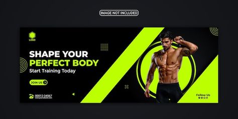 Vector fitness gym training facebook cov... | Premium Vector #Freepik #vector #facebook-design #gym-post #cover-post #banner-design Fitness Banner, Cover Post, Gym Banner, Post Cover, Training Design, Dublin Airport, Facebook Cover Design, Logo Shapes, Facebook Design