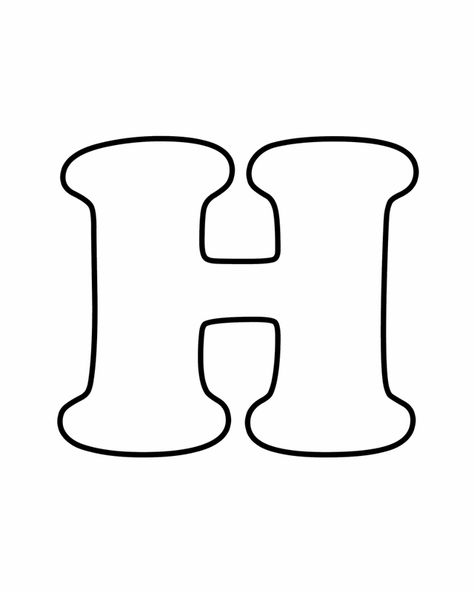 Letter H - Free Printable Coloring Pages Lds Coloring Pages, Kids Activity Center, Coloring Letters, Abc Coloring Pages, Printable Alphabet Letters, Abc Coloring, Free Printable Letters, Letter H, Bubble Letters