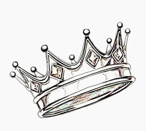 King Crown Drawing Design, Crown Ink Drawing, Kings Crown Tattoo Design, Crown Drawing Ideas, Crown Line Tattoo, Crown On Head Drawing Reference, Anime Crown Design, Crown Design Drawing, Crown Art Drawing