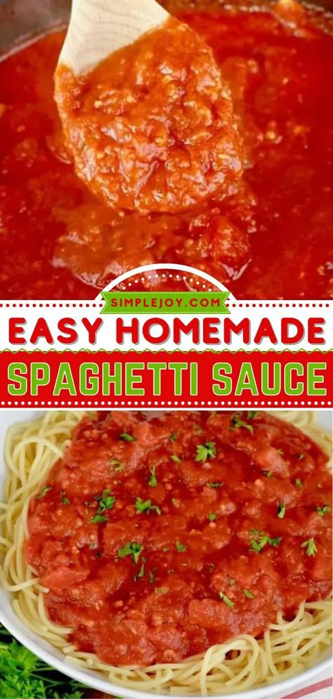 Meatless Spaghetti Sauce Recipe, Spagetti Sauce Recipe, Quick Spaghetti Sauce, Homemade Italian Spaghetti Sauce, Make Spaghetti Sauce, Making Spaghetti Sauce, Spaghetti Sauce From Scratch, Italian Spaghetti Sauce, Homemade Spaghetti Sauce Easy