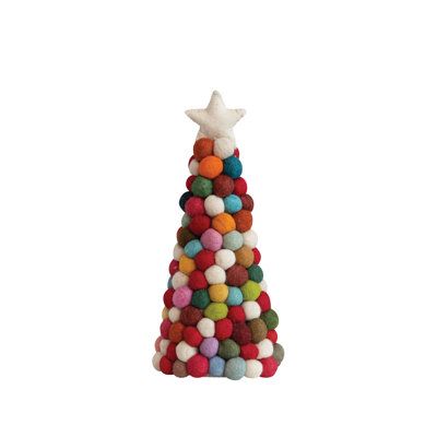 Anthropologie Christmas Tree, Felt Pom Pom, Colorful Christmas Decorations, Pom Pom Tree, Whimsical Christmas Decor, Merry Bright Christmas, Tabletop Christmas Tree, Handmade Christmas Tree, Felt Christmas Tree