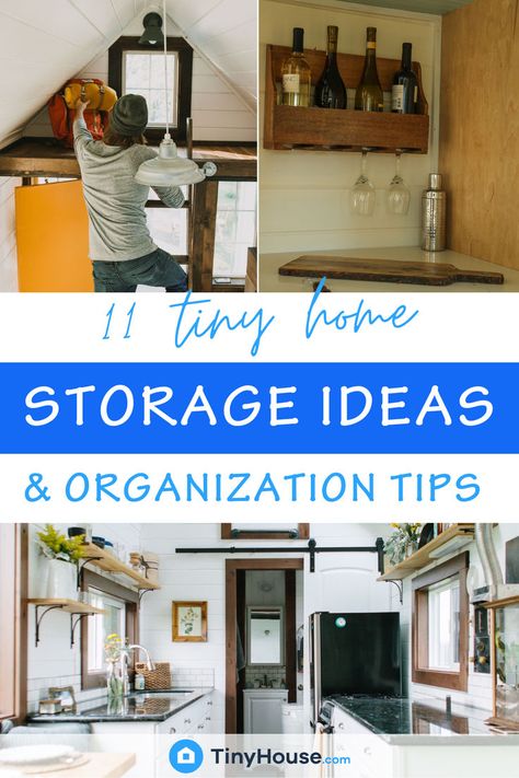 11 Tiny Home Storage Ideas & Organization Tips Tiny Home Storage Ideas, Vertical Storage Ideas, Tiny Home Storage, Home Storage Ideas, Storage Tips, Storage House, Smart Furniture, Vertical Storage, Multifunctional Furniture