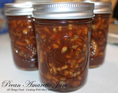 Wonderful Amaretto Pecan Jam!! It's wonderful on toast, pancakes/waffles, between cake layers, and as a filling in cinnamon rolls, etc. Cooking With Mary and Friends: Pecan Amaretto Jam. Cna Training, Pecan Pie Filling, Canning Jam, Pepper Jelly, Jam And Jelly, Jam Recipe, Jelly Recipes, Home Canning, On Toast