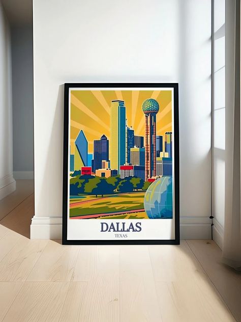 Dallas Travel Print Reunion Tower,ball in the Air Travel Poster Reunion Tower Ball in the Air Dallas Print texas Home Decor - Etsy Dallas Print, Dallas Art, Dallas Travel, Texas Home Decor, Texas Wall Art, Air Art, Dallas Skyline, The Reunion, Modern Loft