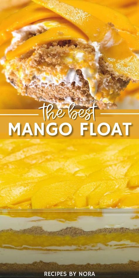 Mango Float also known as Mango Royale is the Filipino version of an icebox cake, a no-bake dessert made with layers of crushed graham crackers, whipped cream, and the sweetest mangoes. Quick and easy to make, you will love this classic Filipino dish. A refreshing dessert, perfect for an Easter dessert, parties, showers, or any special occasion. Wherever you choose to share it, this luscious dessert is sure to be a hit. No Bake Mango Dessert, Fruit Delight, Mango Float, Digestive Cookies, Float Recipes, Stabilized Whipped Cream, Spring Dessert, Amazing Desserts, Refreshing Desserts