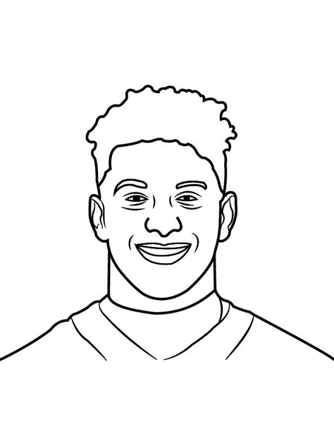 Patrick Mahomes Printable Portrait Coloring Page Patrick Mahomes Coloring Pages, Football Coloring Pages, Sports Coloring Pages, Anime Places, Star Coloring Pages, Patrick Mahomes, Different Sports, Nfl Fans, Free Printable Coloring