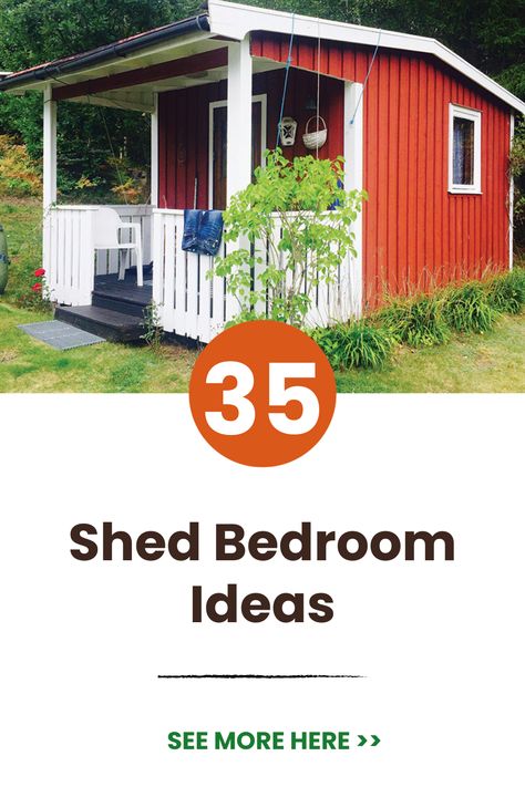 Unearth a treasure trove of 35 splendid shed bedroom ideas and feed your hunger for unique and stylish conversions. Unleash your creativity and transform your shed into something extraordinary. Get ready to redefine comfort and functionality with ideas that inspire innovation and originality in every square foot! Give your space a stunning makeover! Shed To Studio Conversion, Shed Covering Ideas, Shed Room Ideas Bedrooms, Shed Bedroom Ideas, Shed Room Ideas, Shed Conversion Ideas, Home Depot Shed, Shed With Loft, Bedroom With Bathroom