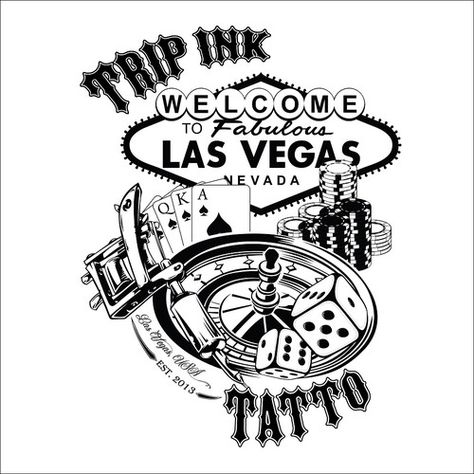 T-Shirt Design for a Las Vegas Tattoo Shop T-shirt contest #Sponsored design#shirt#contest#picked Las Vegas Tshirt Design, Anime Design For Shirt, Vegas Tattoos, Las Vegas Tattoo, Vegas Tattoo, Los Vegas, Design For Shirt, Vegas Sign, Event Shirts