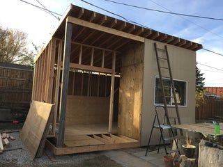 Backyard Artist Studio, Artist Shed, Backyard Art Studio, Deck Building Plans, Small Shed, Art Shed, Studio Shed, Studio Build, Backyard Buildings