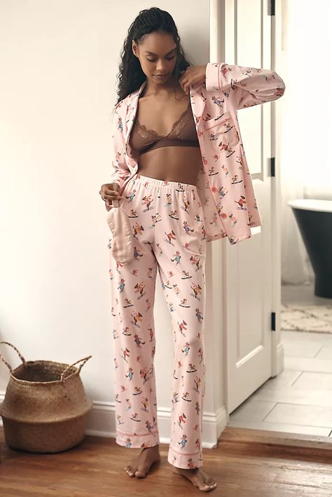 Pajama Sets + Sleepwear | Anthropologie | Anthropologie Sleep Tops, Sleep Sets, Comfortable Pajamas, Ski Season, Women's Pajamas, Pink Fits, Sleepwear Sets, Sleep Set, Bed Head