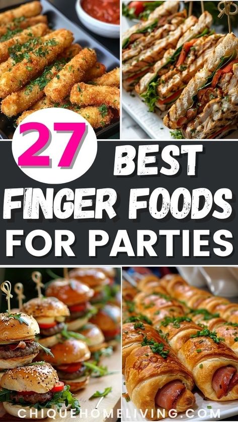 Hosting a party and need some scrumptious, easy-to-make bites to impress your guests? Check out these 27 delicious finger food ideas! From mini tacos to elegant Caprese skewers, these recipes are perfect for any occasion and will keep your guests coming back for more. Party Finger Food Ideas, Party Finger Food, Birthday Party Menu, Finger Food Ideas, Superbowl Food, Best Party Appetizers, Finger Foods Easy, Party Appetizers Easy, Party Finger Foods