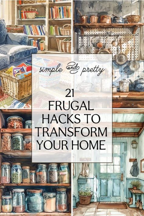 Discover how to organize your home with minimal spending. Use everyday items for stylish and practical storage solutions. Organizational Ideas For Home, Hoarder Aesthetic, Aesthetic Clutter, Vintage Organization, Upcycled Organization, Apartment Organization Diy, Cluttered Home, Frugal Kitchen, Organize Home