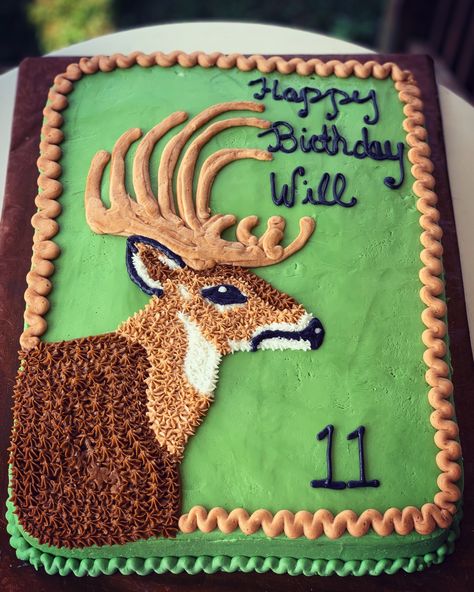 Buck Cake Ideas, Buck Birthday Cake, Hunting Sheet Cake, Diy Hunting Cake, Hunting Birthday Cakes For Men Deer, Deer Hunting Cake, Deer Birthday Party, Hunting Cake, Deer Cakes