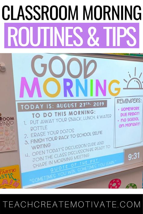 6th Grade Morning Routine, 5th Grade Procedures And Routines, Classroom Morning Routine, Teaching Degree, Classroom Routines And Procedures, Teaching Second Grade, Classroom Procedures, Special Education Elementary, Classroom Routines