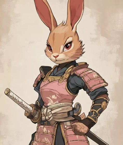 Animal Folk Dnd, Moose Character Design, Harengon Barbarian, Harengon Rogue, Harengon Dnd Art, Anthropomorphic Elephant, Pig Character Design, Bunny Warrior, Bunny Person