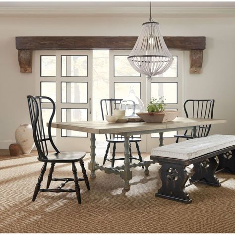 Hooker Furniture CiaoBella Extendable Dining Table Top | Wayfair Rustic Italian Farmhouse, Casual Dining Table, Grey Dining Tables, Rustic Italian, Trestle Dining Tables, Italian Countryside, Grey Dining, Trestle Table, Ciao Bella