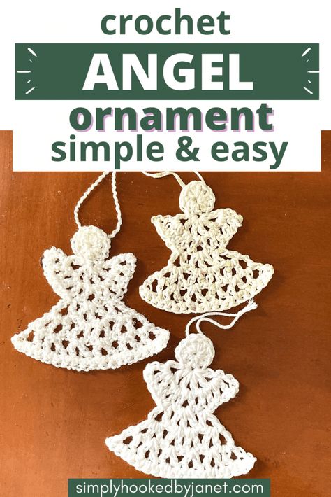 Free Crochet Angel Patterns In English, Crochet Angel Ornament Free Pattern, Kindness Crochet, Crochet Angel Ornament, Fast Crafts, Crochet Ornaments Free Pattern, Crochet Christmas Ornaments Free Pattern, Crochet Angel Pattern, Holiday Crochet Patterns