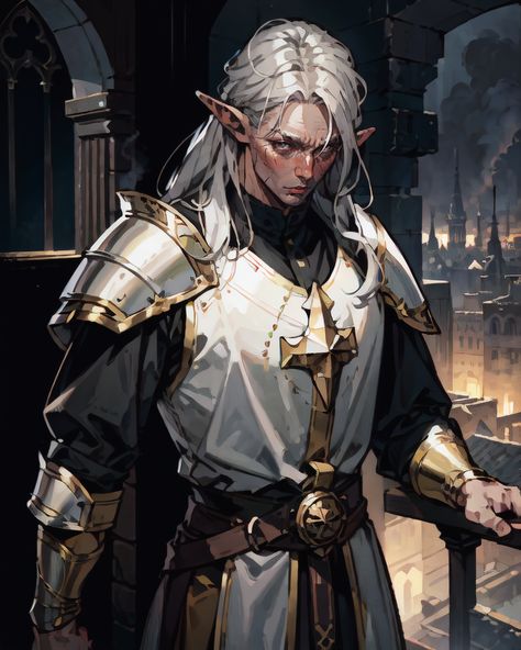 elf cleric/paladin Dnd Cleric, Male Elf, Half Elf, Fantasy Portraits, Dungeons And Dragons Characters, Dnd Art, Fantasy Male, D&d Dungeons And Dragons, Dnd Characters