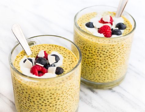 Chia Milk, Dairy Free Pudding, Grapefruit Smoothie, Raspberry Breakfast, Turmeric Golden Milk, Toasted Coconut Chips, Golden Milk Latte, Milk Pudding, Chia Seed Recipes Pudding