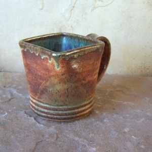 Simply Square and Rusted Mug - Handmade Stoneware Pottery Square Pottery Mugs, Square Pottery, Mug Ideas, Pottery Handbuilding, Drinking Vessels, Dirty Work, Pottery Mug, Stoneware Pottery, Pottery Mugs