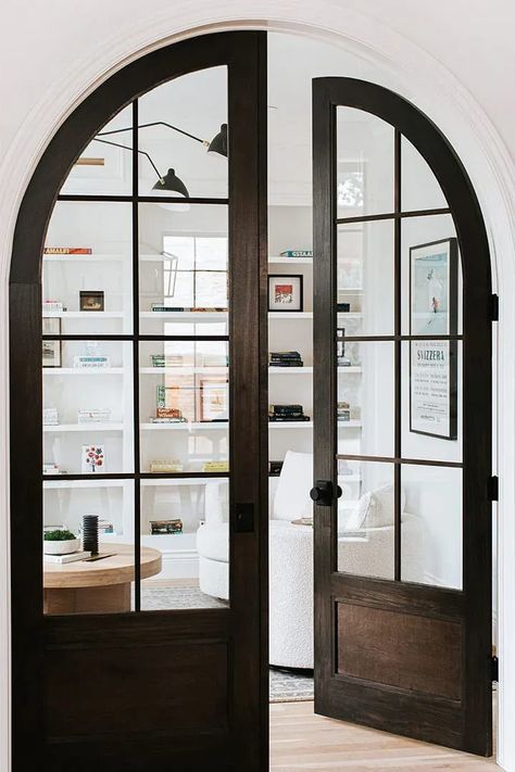 Double Arch Door, Indoor French Doors Living Room, French Glass Doors Interior, Arched French Doors Exterior, French Doors Indoor, Arched Windows And Doors, Arched Doors Entrance, Indoor French Doors Office, Arched Bedroom Door