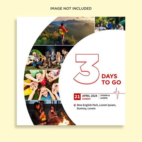 PSD three days to go post with image col... | Premium Psd #Freepik #psd Collage Social Media Post, Social Media Collage, Image Collage, Technology Icon, Event Flyer, Card Banner, Presentation Template Free, Poster Invitation, Social Media Design Graphics