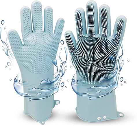 Magic Silicone Gloves with Brush, Reusable Washing Up Gloves, Household Gloves, Wash Scrubber, Cleaning Brush, Magic Gloves, Gloves for Kitchen, Bathroom, Pet Hair, Car Washing (Blue) : Amazon.de: Home & Kitchen Kitchen Hygiene, Magic Gloves, Silicone Gloves, Car Washing, Cleaning Motivation, Washing Up Liquid, Pet Stuff, Car Wash, Pet Hair